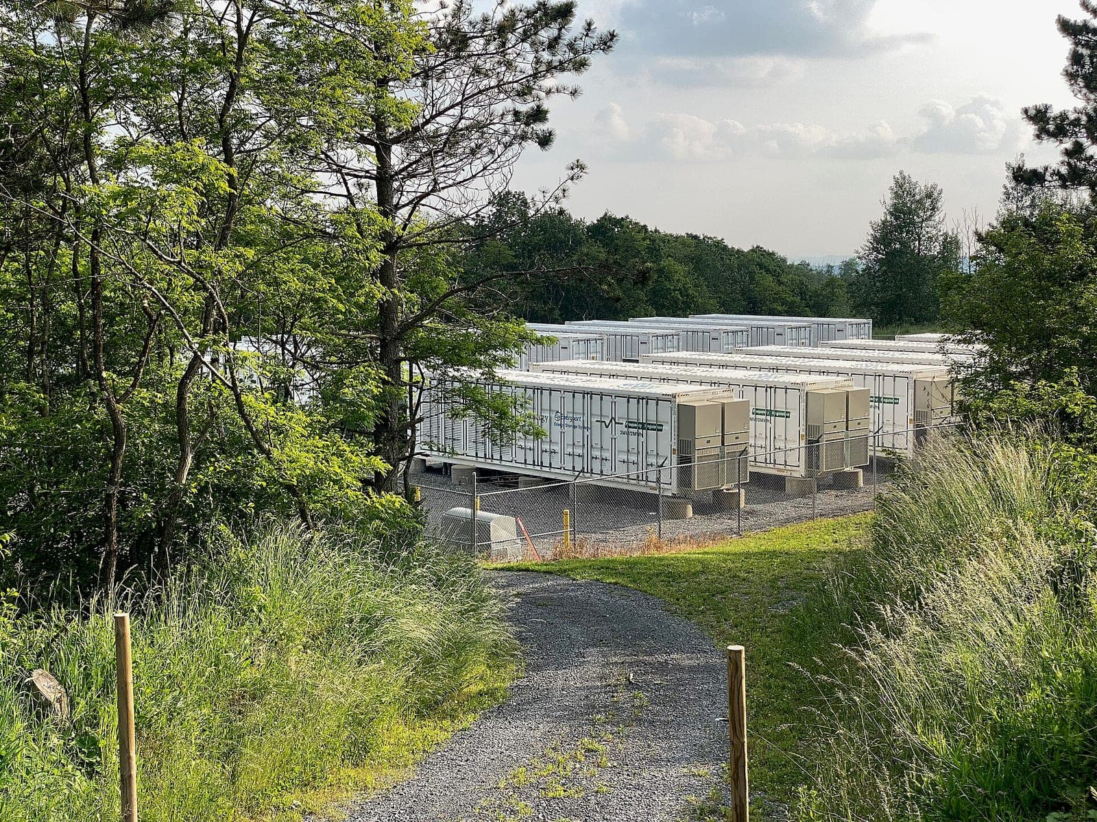 A grid-scale battery energy storage installation.