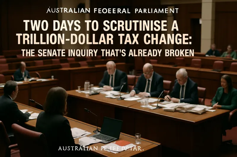 Two Days to Scrutinise a Trillion-Dollar Tax Change: The Senate Inquiry That's Already Broken