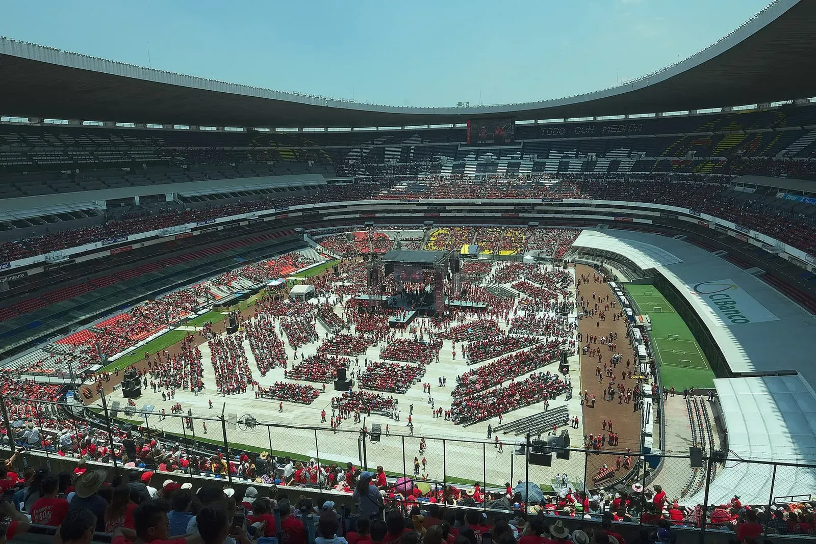 A capacity crowd inside Estadio Azteca in Mexico City, the venue that hosted the 2026 World Cup opening match